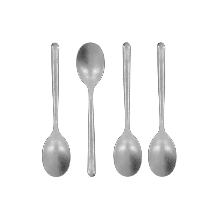 Nicolas Vahé - Spoon Cuillère à thé, finition argent antique (lot de 4)