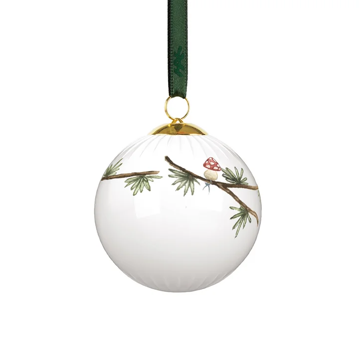 Kähler Design - Hammershøi Boule de Noël, blanche avec décoration 2025