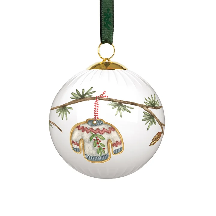 Kähler Design - Hammershøi Boule de Noël, blanche avec décoration 2025
