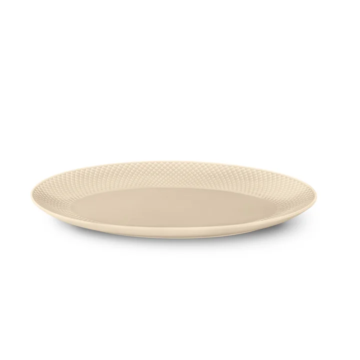 Lyngby Porcelæn - Rhombe Earth plat de service ovale 26,5 x 35 cm, marble