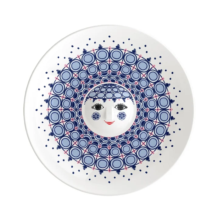 Bjørn Wiinblad - Olga plat de service Ø 33 cm, bleu / blanc