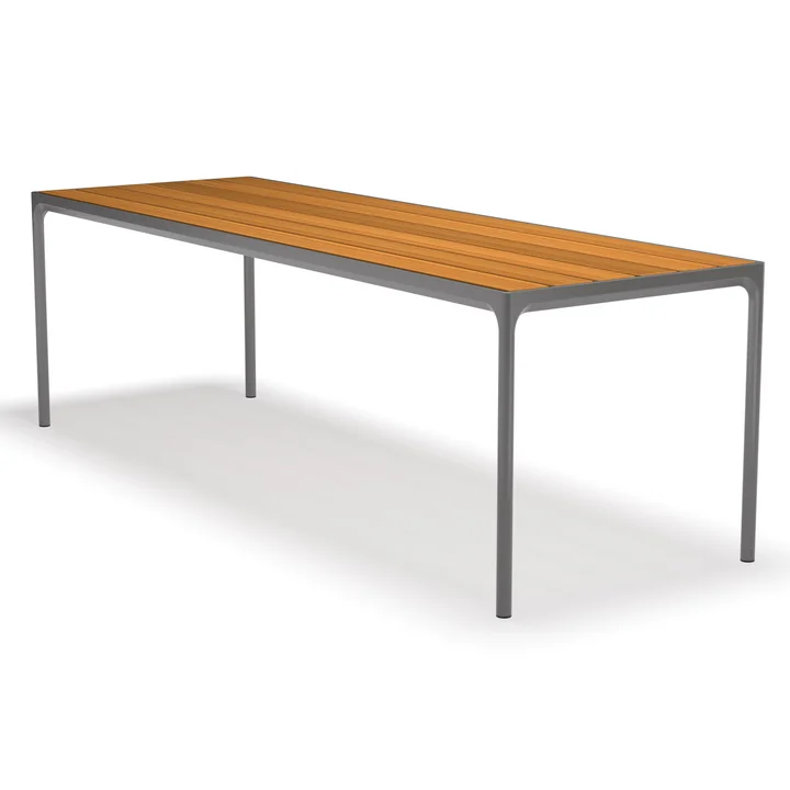 HOUE - FOUR Table d'extérieur, 270 x 90 cm, bambou / gris foncé