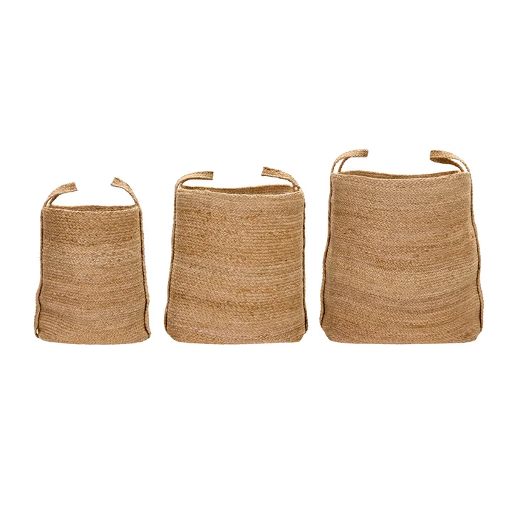 House Doctor - Stella Corbeille de rangement, H 39 cm, naturel (lot de 3)