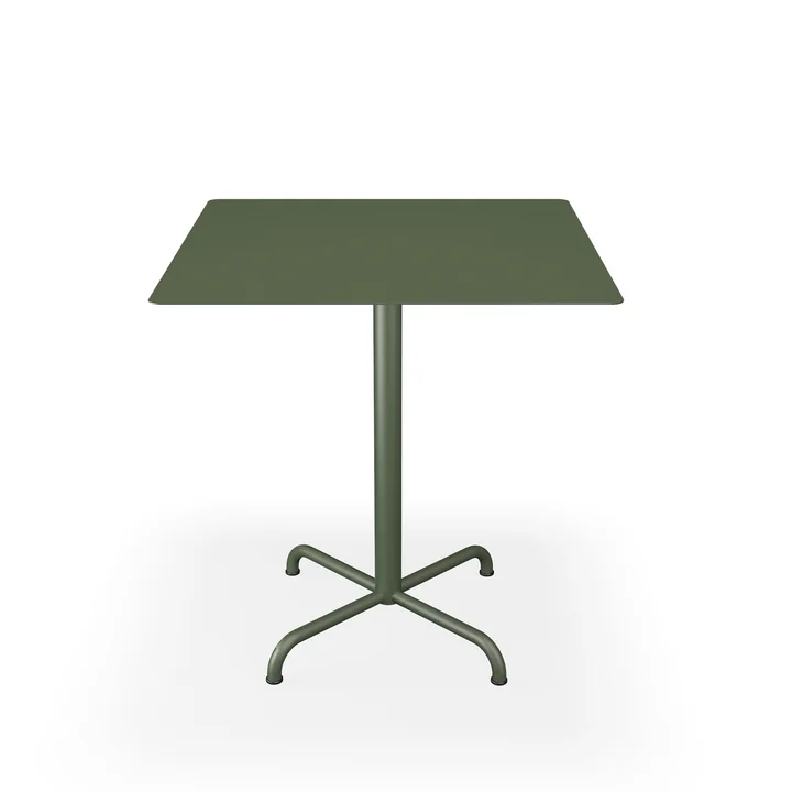 HOUE - Pico table de jardin, 70 x 70 cm, piétement 4 étoiles, vert olive