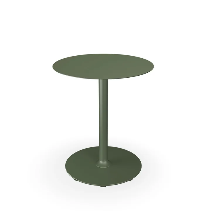 HOUE - Pico table de jardin, Ø 64 cm, piétement rond, vert olive