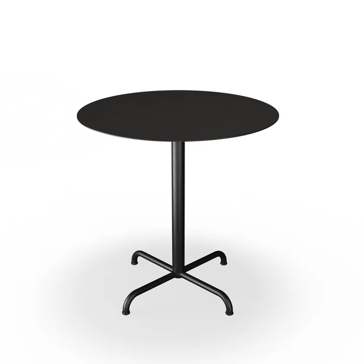 HOUE - Pico table de jardin, Ø 74 cm, piétement 4 étoiles, noir