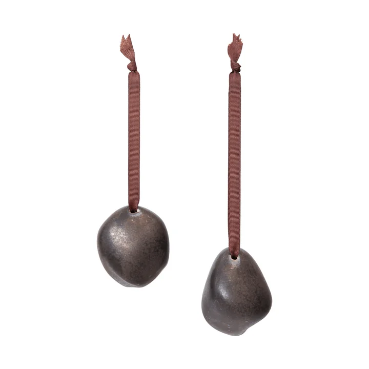 Ferm Living - Bellure Boule de Noël, bronze rustique (lot de 2)