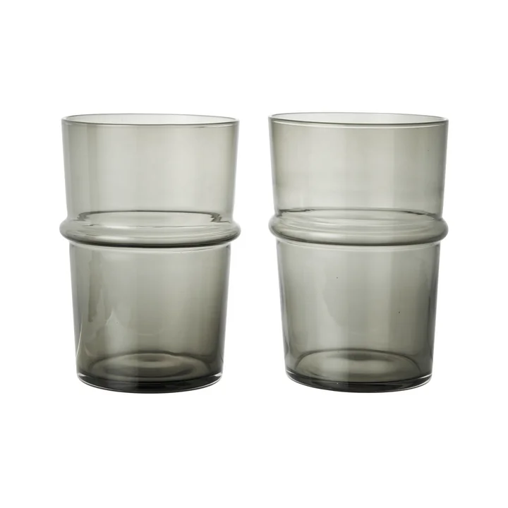 Ferm Living - Verre Boya Tall, 45 cl, gris fumé (set de 2)