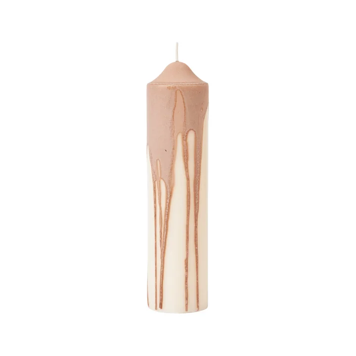 Ferm Living - Dryp Bougie bloc, H 20 cm, beige / blanc
