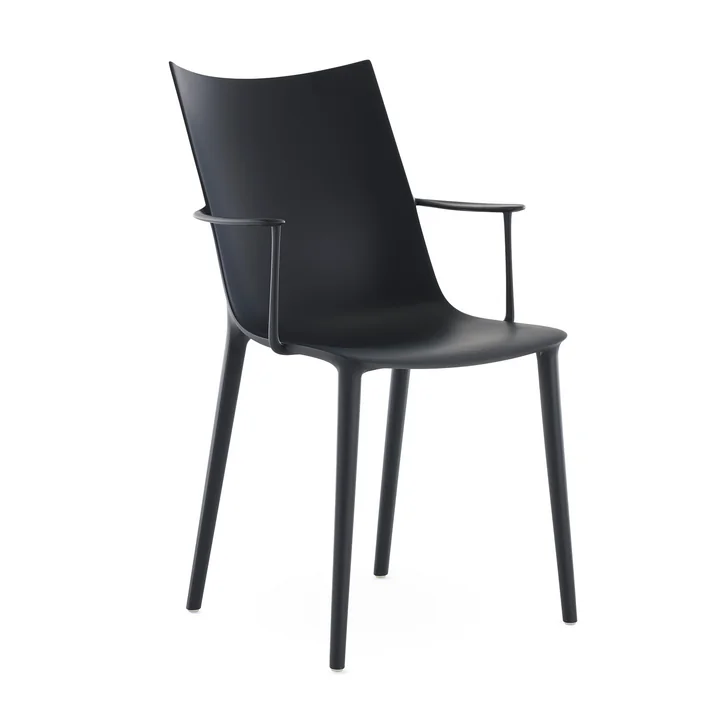 Kartell - H.H.H. Chaise avec accoudoirs, noir / mat