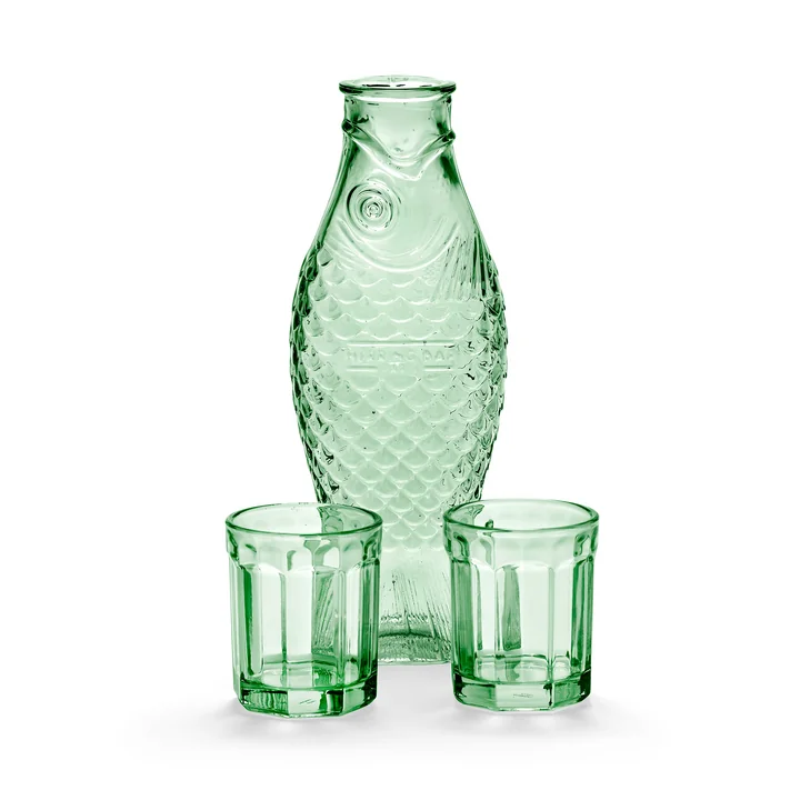 Serax - Fish & Fish Set carafe + 2 verres M, vert