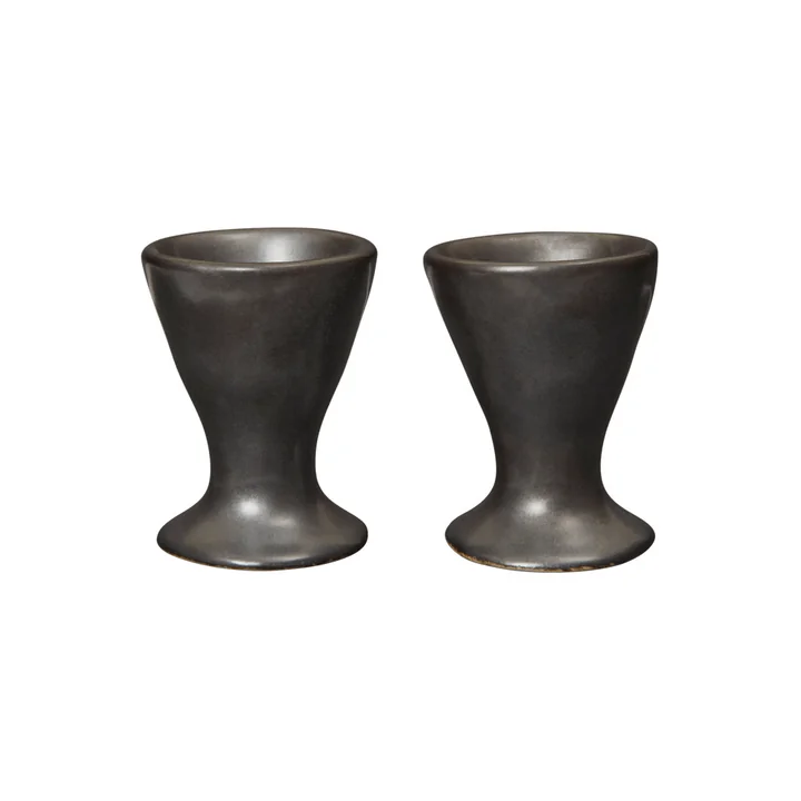 Ferm Living - Flow Coquetier, noir (set de 2)
