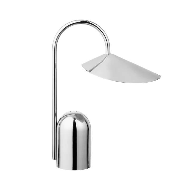 Ferm Living - Arum Lampe de table LED rechargeable, acier inoxydable