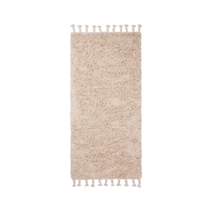 Ferm Living - Amass Tapis de sol à poils longs, 70 x 140 cm, blanc cassé