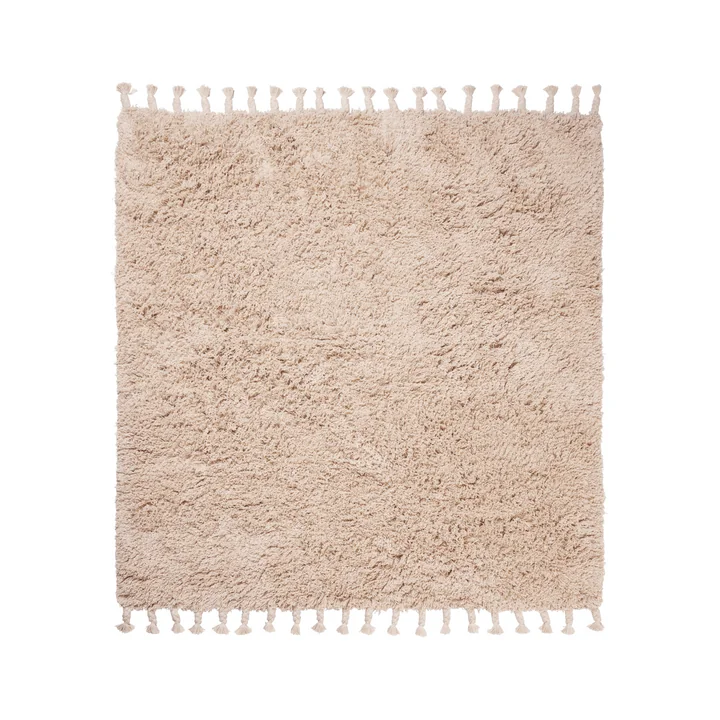 Ferm Living - Amass Tapis à poils longs, 140 x 140 cm, off-white