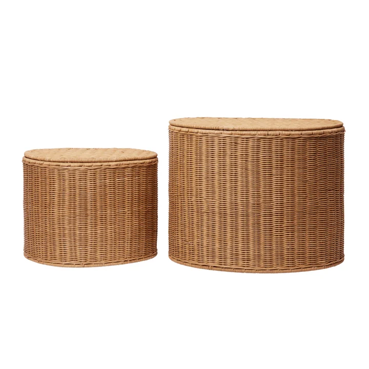 Ferm Living - Panier de rangement Willora, naturel (lot de 2)