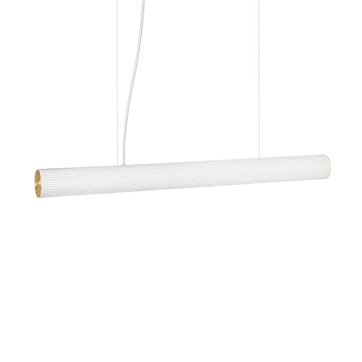 Ferm Living - Vuelta II LED Lampe suspendue, 100 cm, blanc / laiton
