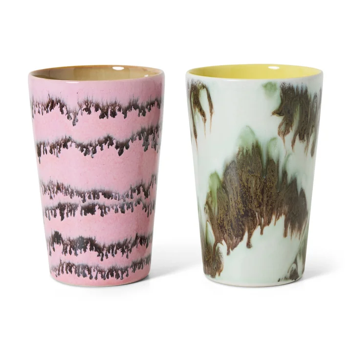 HKliving - 70's Tasse à thé 460 ml, baroque (set de 2)