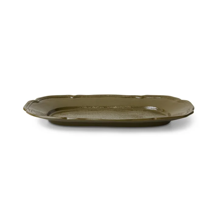 HKliving - New Classics Plateau de service, 35 x 21 cm, olive
