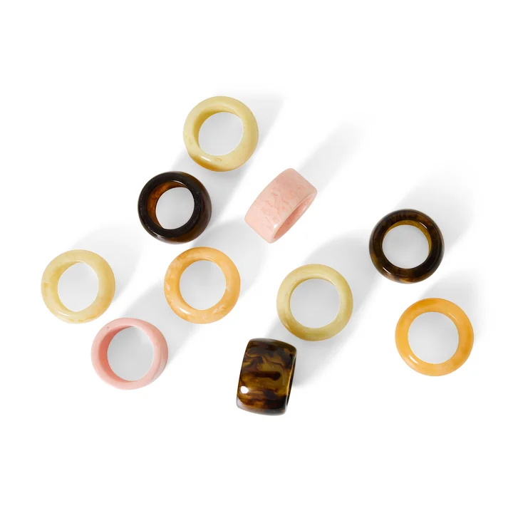 HKliving - Ronds de serviette, sunrise (lot de 4)