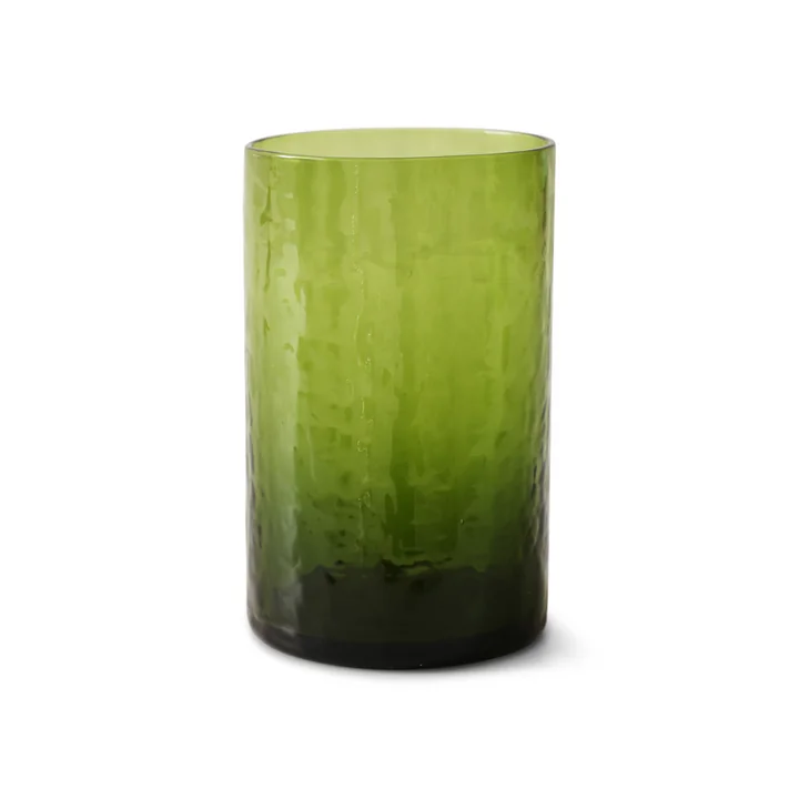 HKliving - Tube Verre, H 12 cm / 400 ml, olive
