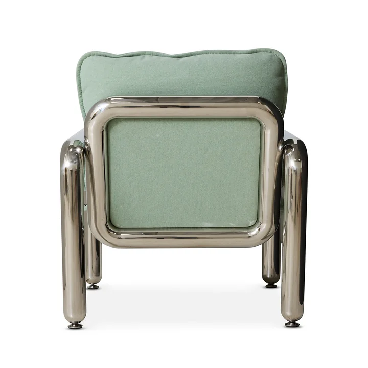 HKliving - Chrom - Fauteuil lounge, canvas menthe