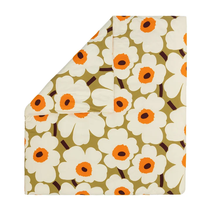 Marimekko - Unikko Housse de couette, 210 x 210 cm, caramel / cream / warm orange (automne / hiver 2025)