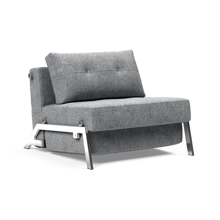 Innovation Living - Cubed 90 Fauteuil, chrome / gris clair (565 Twist Granite )