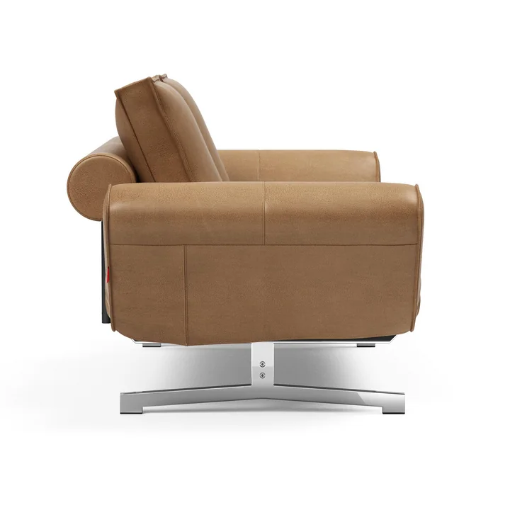 Innovation Living - Ghia Canapé-lit, 90 x 210 cm, chrome / marron clair (Mix 551 Brown Faunal )