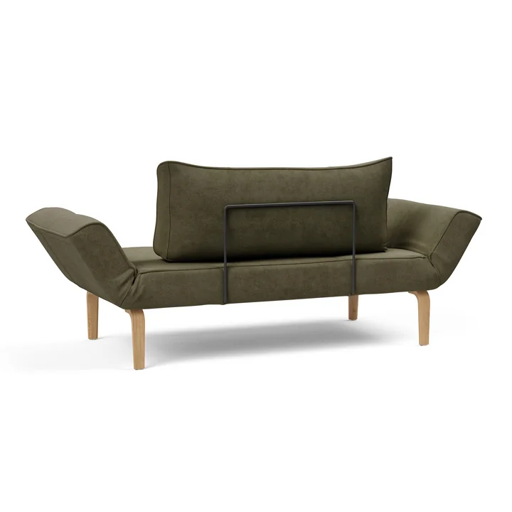 Innovation Living - Zeal Bow Canapé-lit, 200 x 72 cm, chêne naturel / pine green (316 Cordufine)