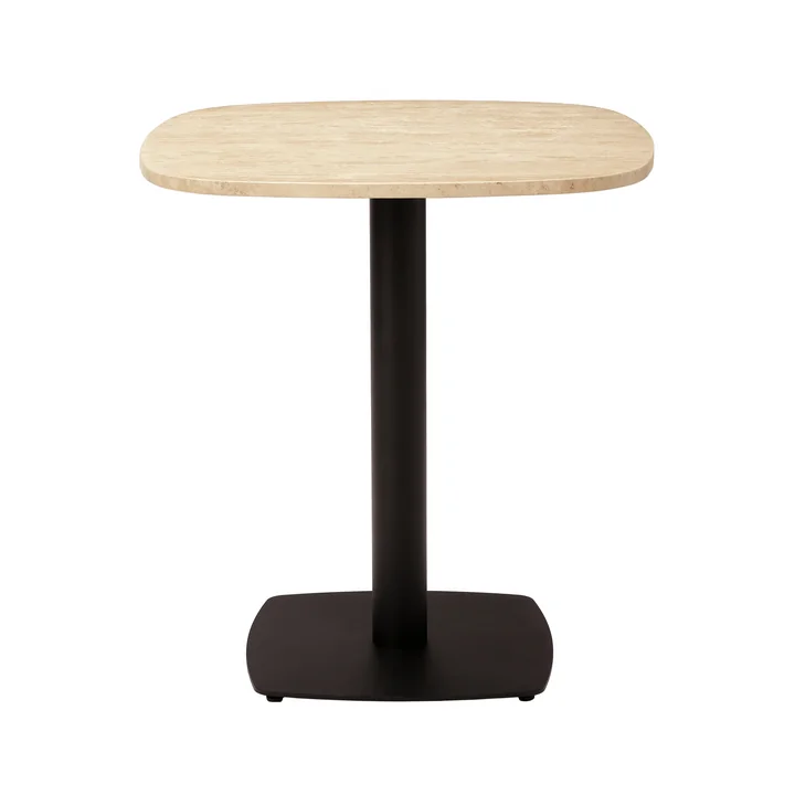 Umage - Gather table, 68 x 68 cm, noir / naturel (travertin)
