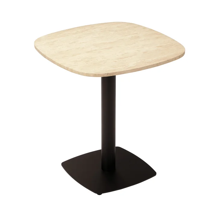 Umage - Gather table, 68 x 68 cm, noir / naturel (travertin)