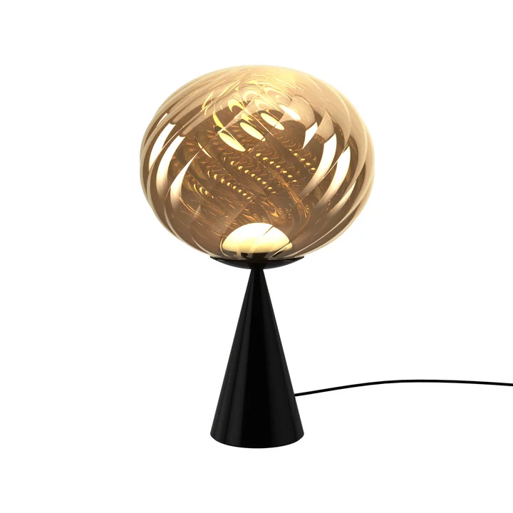Tom Dixon - Whirl Cone Fat LED lampe de table, or / noir