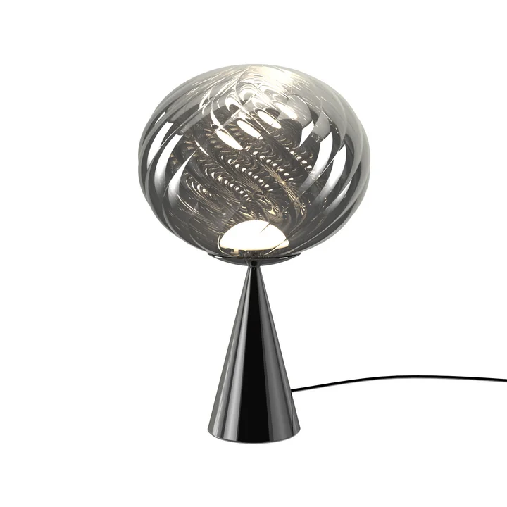Tom Dixon - Whirl Cone Fat LED lampe de table, argenté / argenté