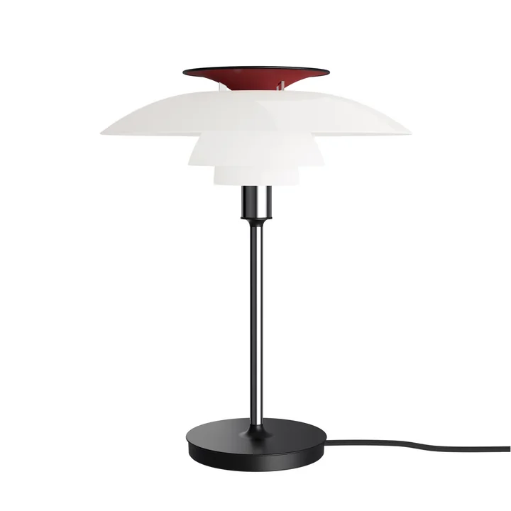 Louis Poulsen - PH80 lampe de table, blanc opale / chromé brillant