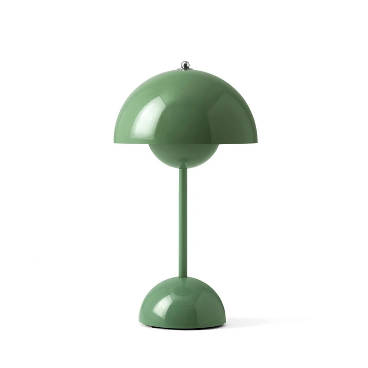 & Tradition - Flowerpot Lampe de table rechargeable VP9 avec câble de recharge magnétique, vert sauge (édition limitée)