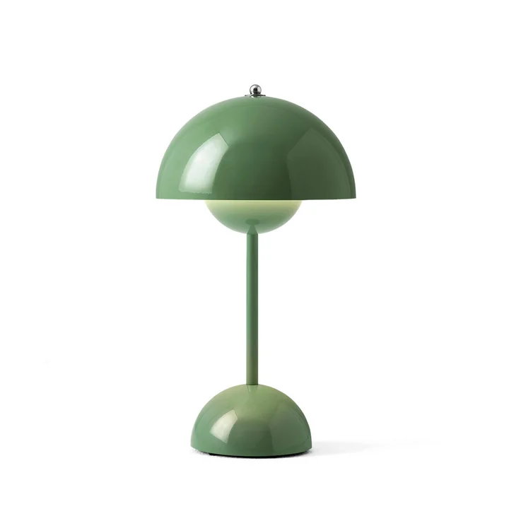 & Tradition - Flowerpot Lampe de table rechargeable VP9 avec câble de recharge magnétique, vert sauge (édition limitée)