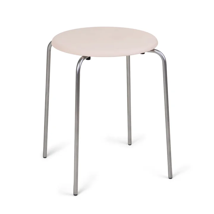 Frama - Petit Rond tabouret, inox brossé / cuir natural