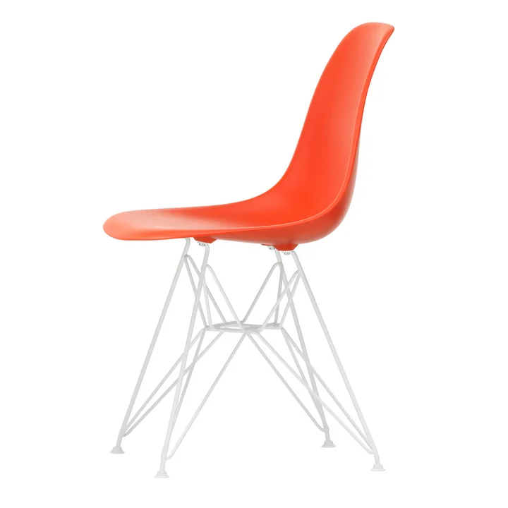 Vitra - Eames Plastic Side Chair DSR RE, blanc / poppy red