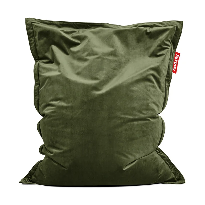 Fatboy - Pouf Original Slim Velvet recyclé, vert foncé