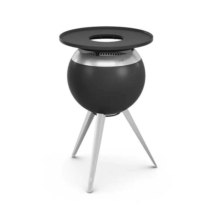 höfats - Moon 45 Set de grillades plancha haut, acier inoxydable / noir