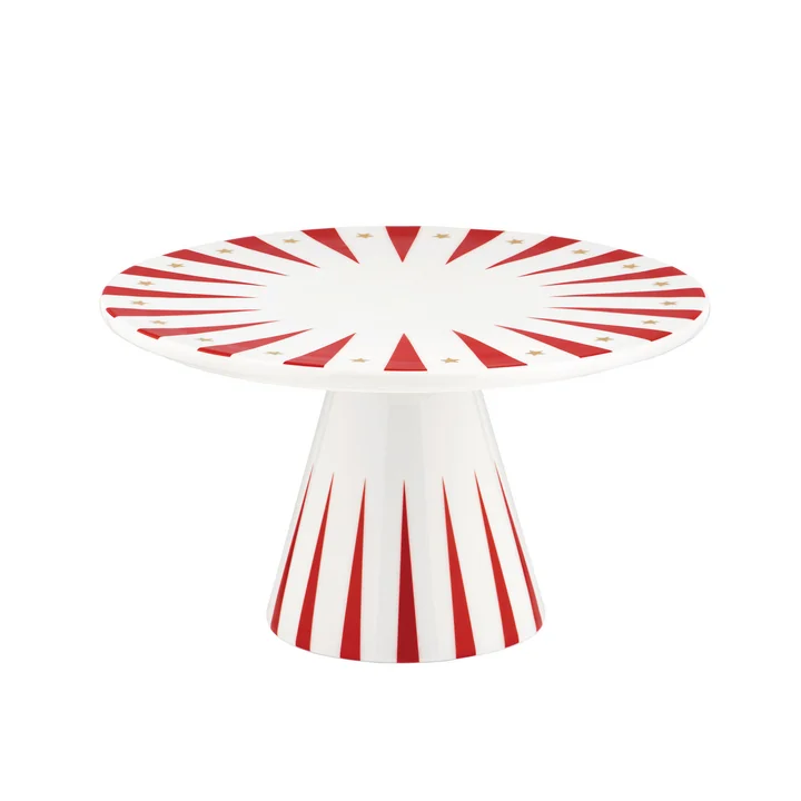 Alessi - Delight Présentoir à gâteaux, blanc / rouge / or