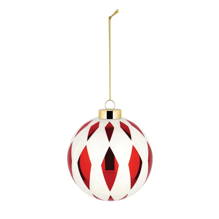 Alessi - Delight Boule de Noël 6, blanc / rouge / or