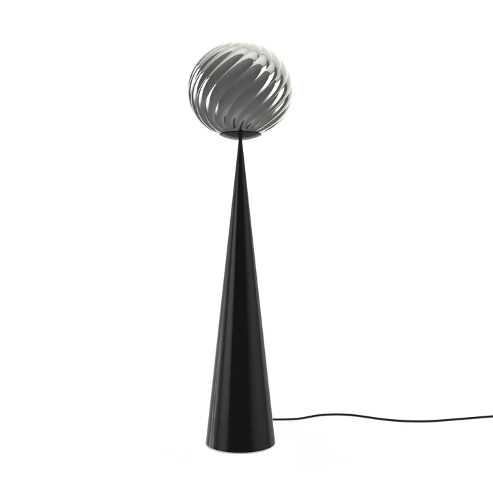 Tom Dixon - Whirl Cone Fat LED Lampadaire, argent / noir