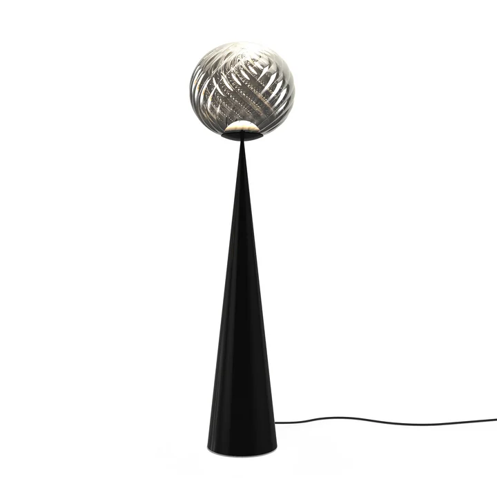 Tom Dixon - Whirl Cone Fat LED Lampadaire, argent / noir