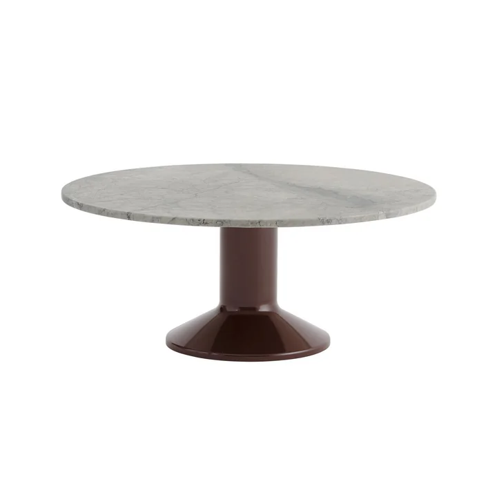 Muuto - Midst table basse, Ø 90 cm, marbre gris / rouge foncé