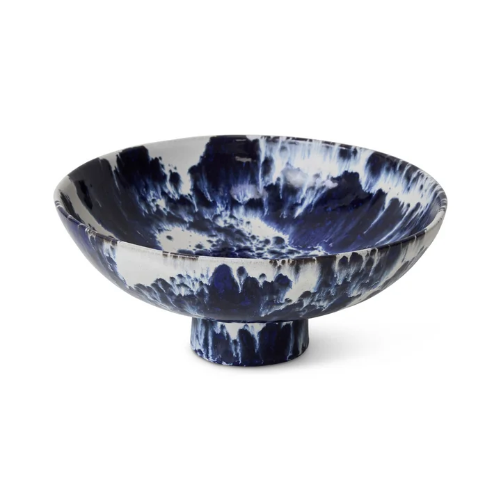 HKliving - Plat de service avec pied, Ø 26 cm, indigo