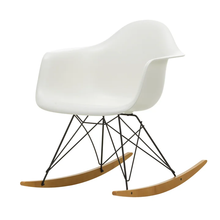Vitra - Eames Plastic Armchair RAR, érable jaunâtre / basic dark / blanc
