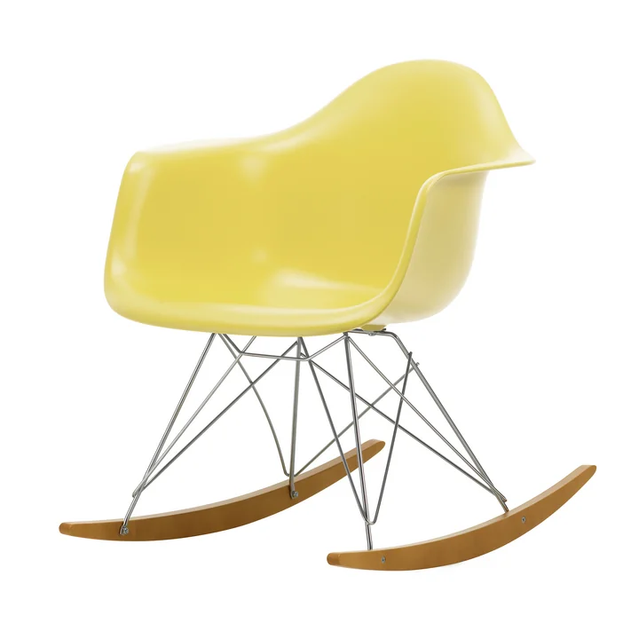 Vitra - Eames Plastic Armchair RAR RE, érable jaunâtre / chrome / citron