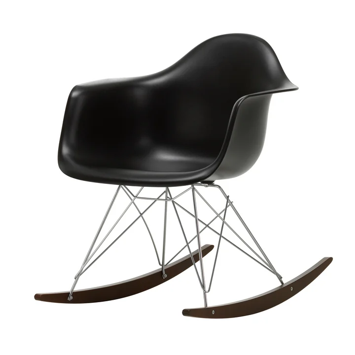 Vitra - Eames Plastic Armchair RAR RE, érable foncé / chrome / noir profond